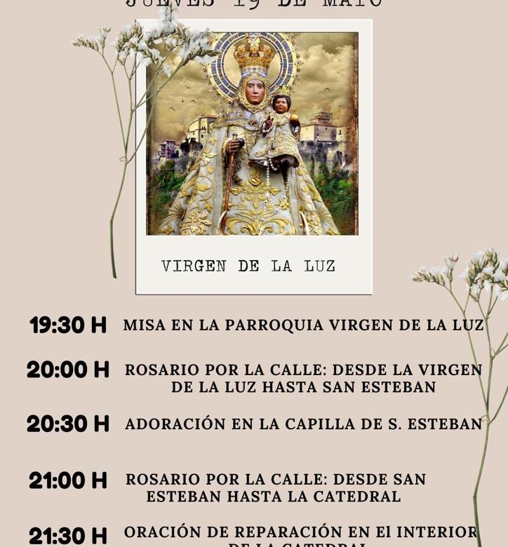 Rezo en desagravio a la virgen por las calles de Cuenca