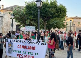 Unas 150 personas participan en la marcha en Mota para pedir el fin de la invasión de Gaza