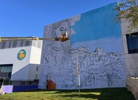 Crisdose y Xolaca pintan el nuevo mural que decorará la sede de Geacam