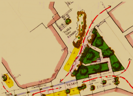 La Racal considera la remodelación de la Plaza de la Hispanidad un "atentado" contra el monumento que allí se alza