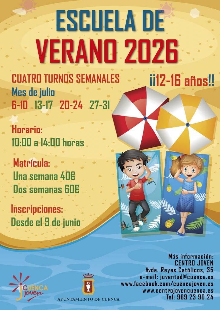 Abierta la inscripción para la Escuela de Verano del Centro Joven de Cuenca