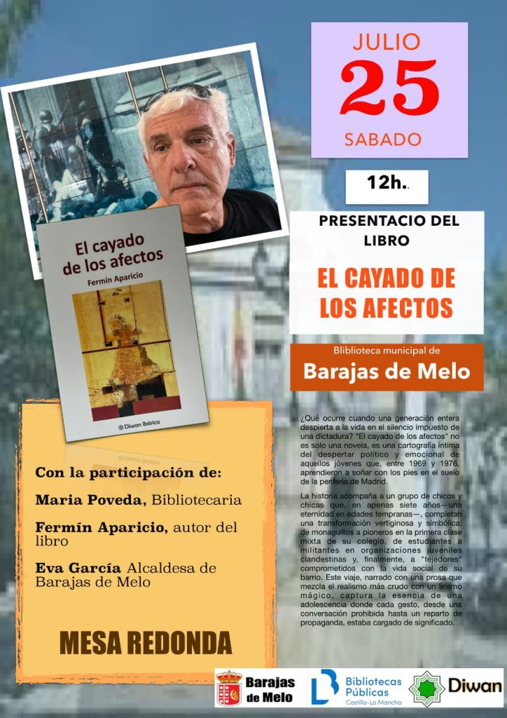 El escritor y activista social Fermín Aparticio presenta en Barajas de Melo la novela ‘El cayado de los afectos’
