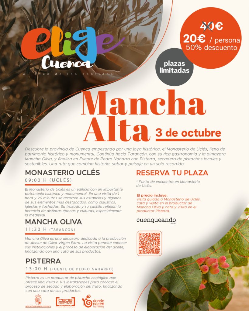 Ruta turística y gastronómica por la Mancha Alta con Elige Cuenca el 3 de octubre
