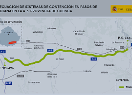 Transportes licita veinte sistemas de contención de vehículos en la A-3 a su paso por Cuenca